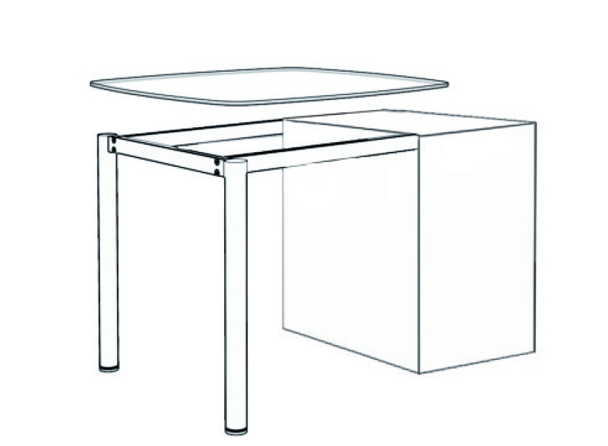 XOXO. demi table avec vérin de réglage - dimensions L&lt;200 et l&lt;115