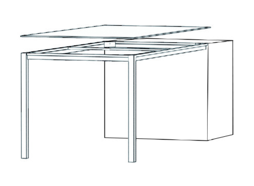 Demi table URANE 50*50 - Dimensions L<200 et l<115