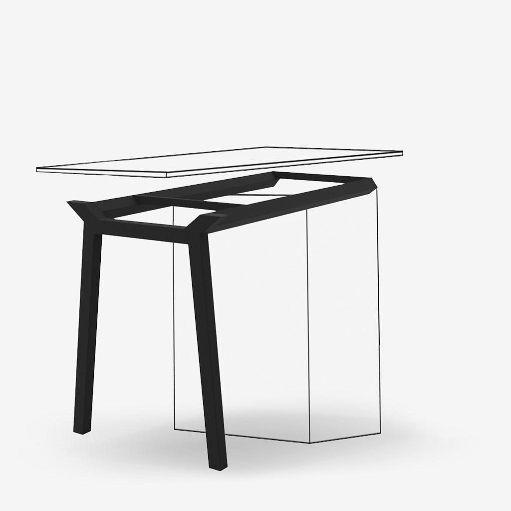 YSPE. demi table 50*50 L<260 et l<115 avec vérins de réglage