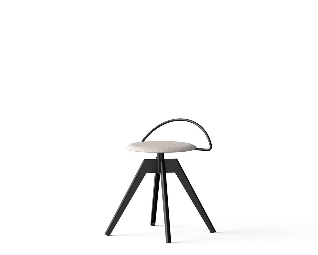 WILD. Tabouret bas pivotant assise tapissée