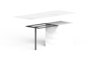 Demi table avec pied seul et cadre sur mesure