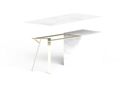 WILD. Demi table avec vérins de réglage (+5mm) - Longueur sur mesure - Largeur 710mm