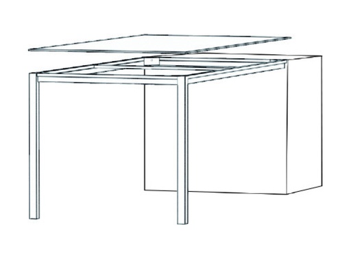 URANE. Demi table sur Mesure-Pieds 50*50 dimensions L<360 et l<115