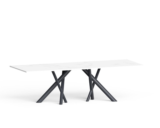 CAMÉLIA. Table Double pieds avec vérins de réglage (+/-5mm)