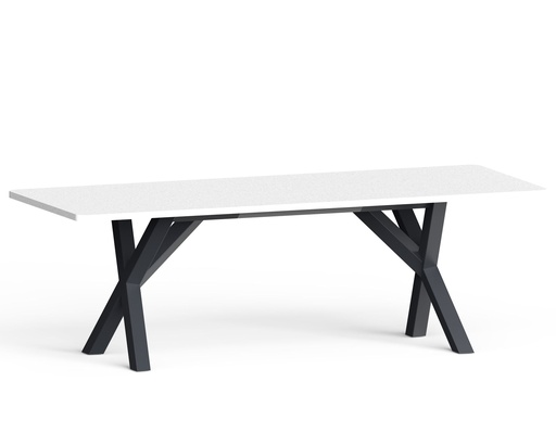 X. Table sur mesure avec vérins de réglage (+/- 5mm) - Pieds inclinés